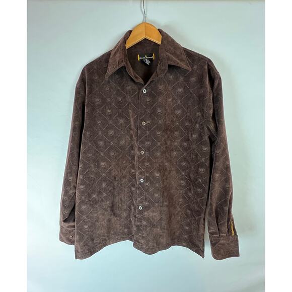 Stacy Adams Men's Shirt Size Large Button Down Casual Wear Brown - Picture 1 of 7